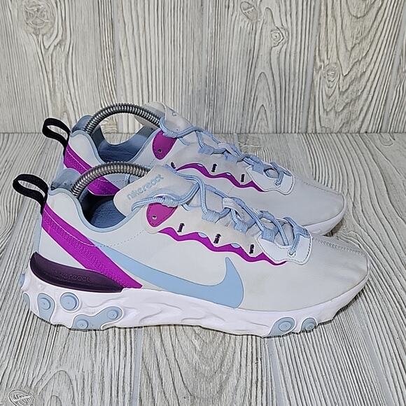 Nike Women's React Element 55 'Psychic Blue' Size 9.5 - Picture 2 of 15